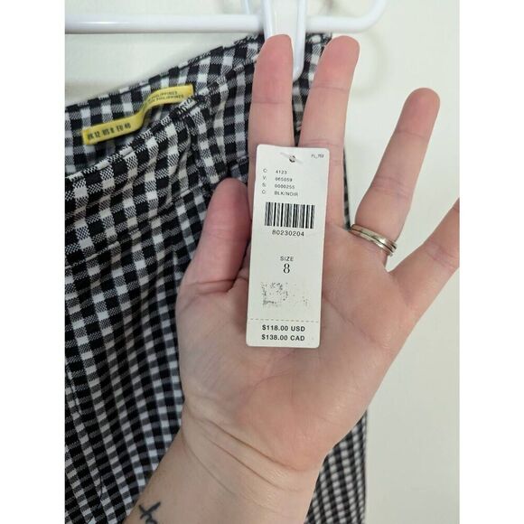 NWT Maeve By Anthropologie Black and White Gingham Checkered Pants - Size  8 - Picture 8 of 8